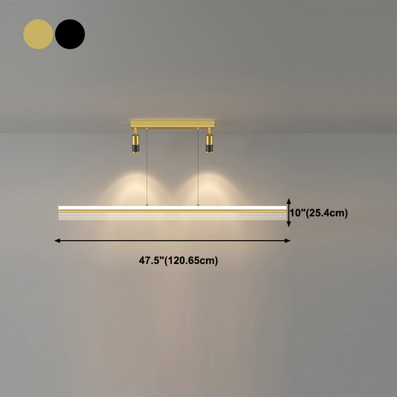 Iluminación de isla de forma lineal estilo moderno metal de 3 luces iluminación de islas