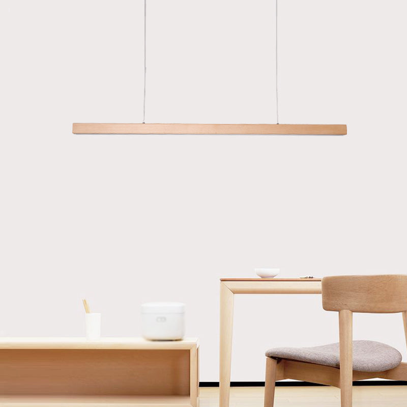 Contemporary Style Linear Shape Pendant Light Wood 1 Light Pendant Lighting Fixture