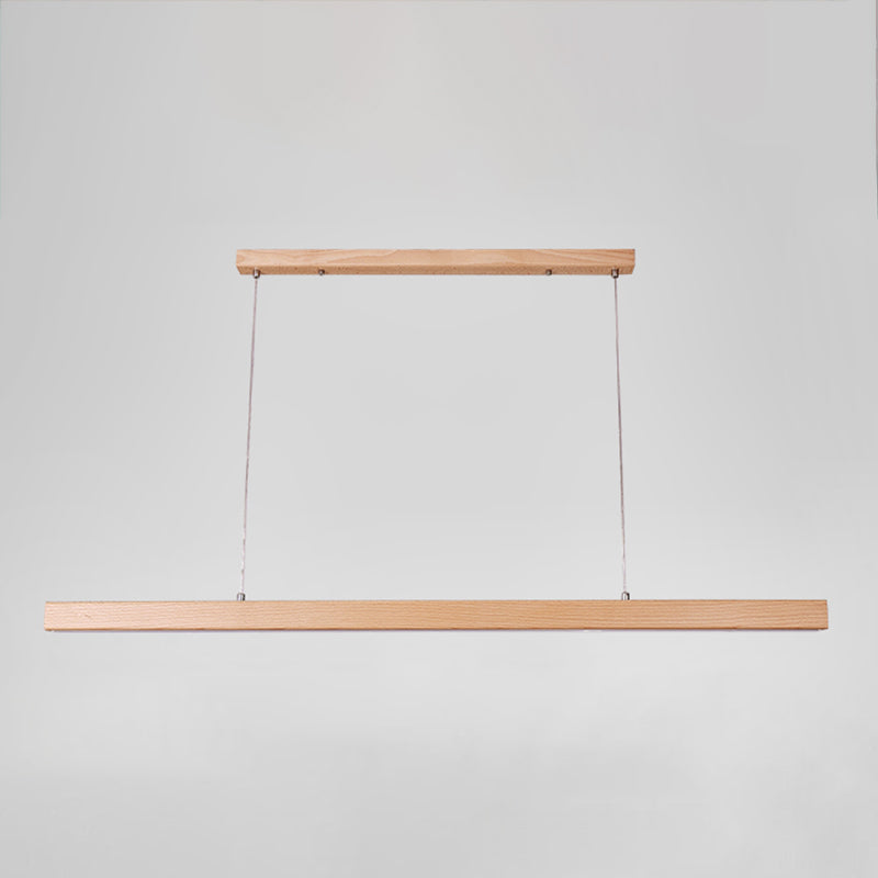 Contemporary Style Linear Shape Pendant Light Wood 1 Light Pendant Lighting Fixture