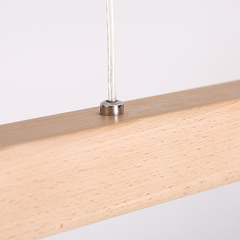 Contemporary Style Linear Shape Pendant Light Wood 1 Light Pendant Lighting Fixture