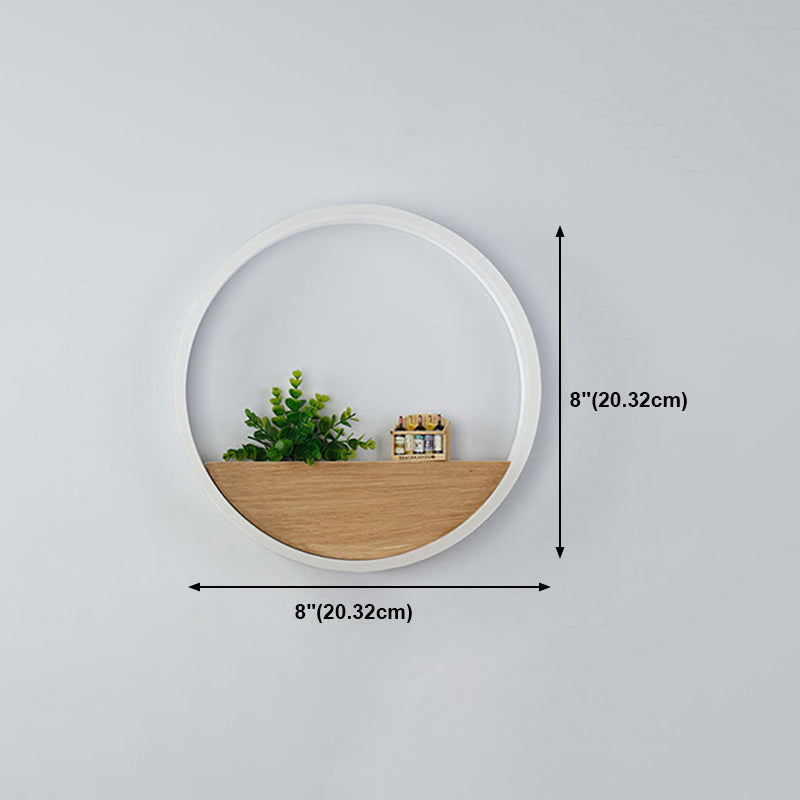 1 Light Round Wall Mounted Lamps Modern Style Wood Wall Sconce (Decoration Not Included)