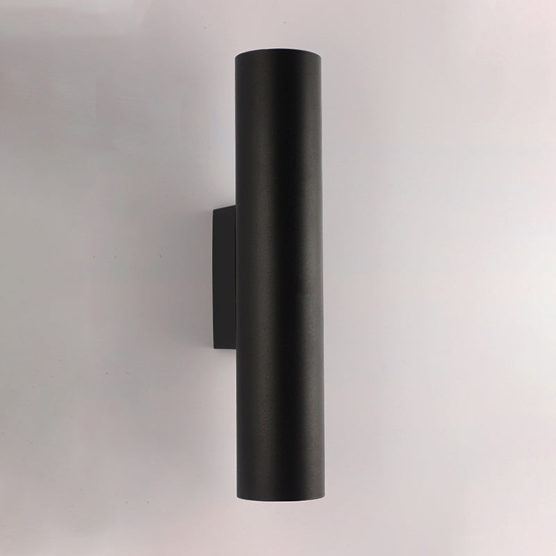 2 Lights Cylinder Wall Mounted Lamps Modern Style Metal Wall Sconces