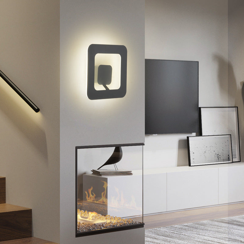 1 Light Geometric Wall Mounted Lamps Modern Style Metal Wall Sconces