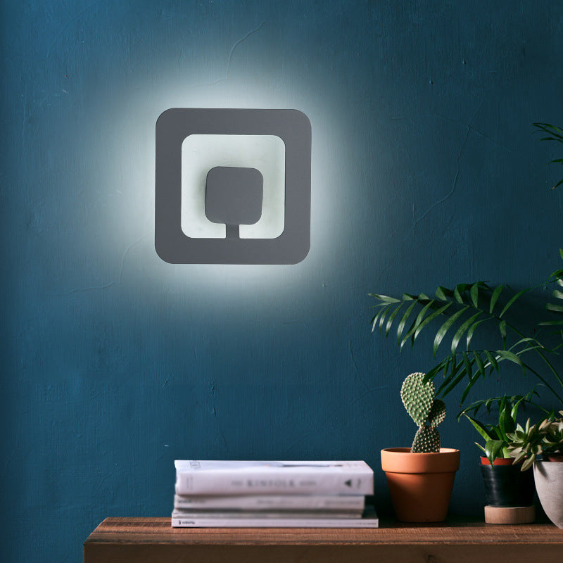 1 Light Geometric Wall Mounted Lamps Modern Style Metal Wall Sconces