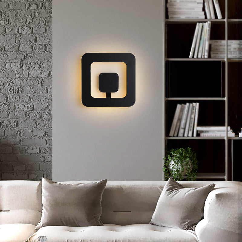 1 Light Geometric Wall Mounted Lamps Modern Style Metal Wall Sconces