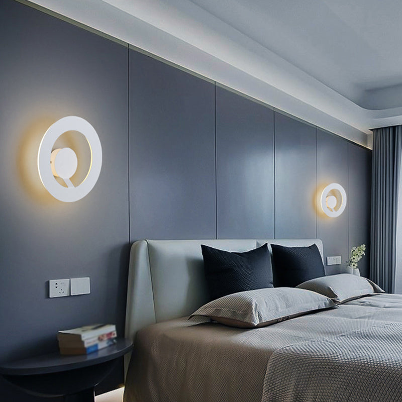 1 Light Geometric Wall Mounted Lamps Modern Style Metal Wall Sconces