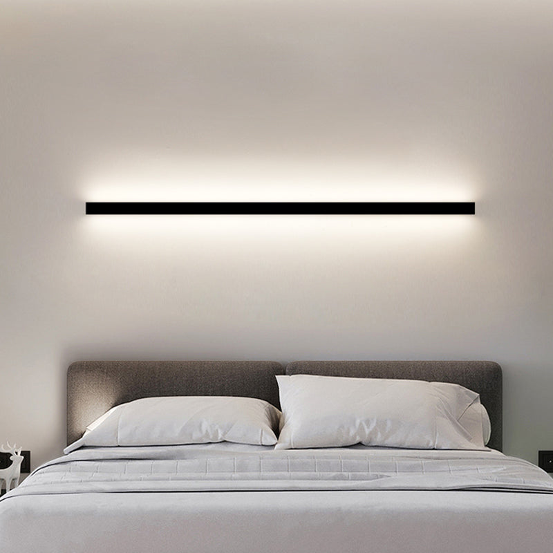 Linear Shape Metal Wall Sconce Modern Style 1- Light Wall Mount Light in Black
