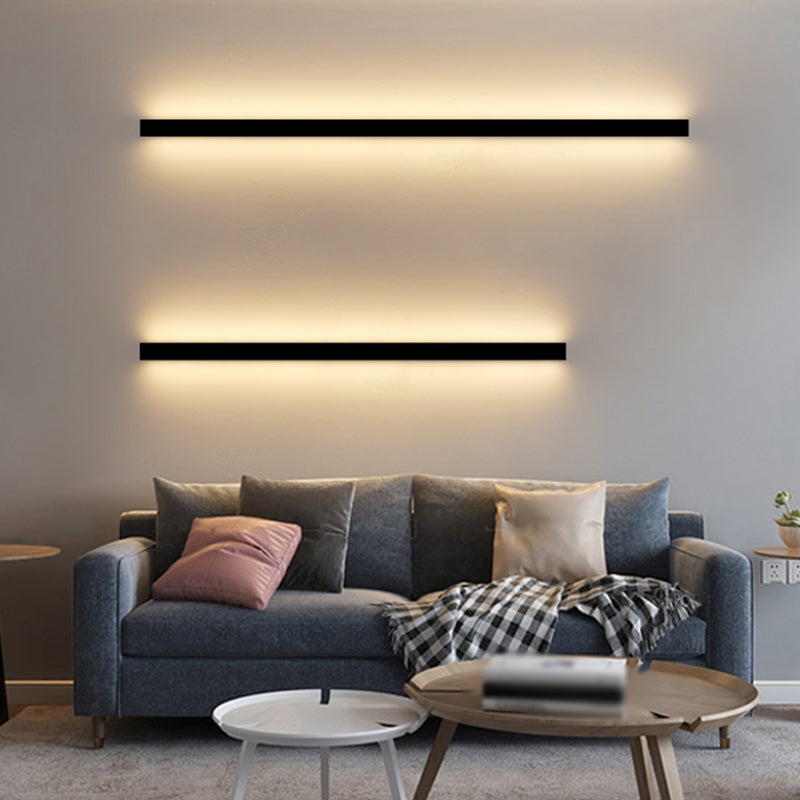Linear Shape Metal Wall Sconce Modern Style 1- Light Wall Mount Light in Black