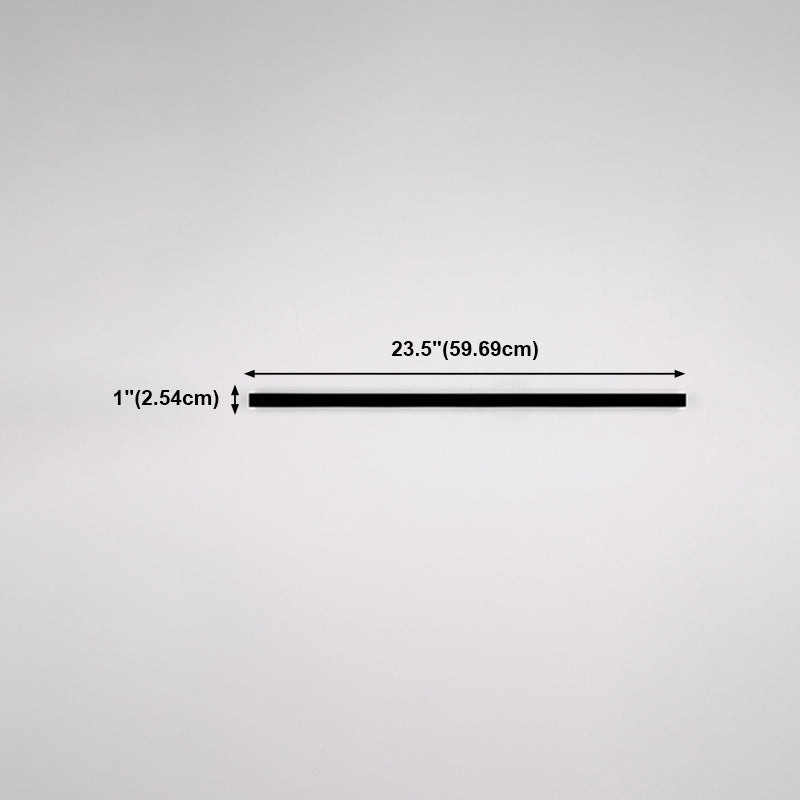 Linear Shape Metal Wall Sconce Modern Style 1- Light Wall Mount Light in Black