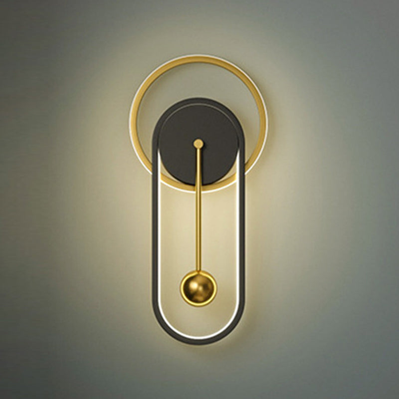 Luci di applique rotonde in metallo Modern Style 2 Apparecchi per illuminazione a parete