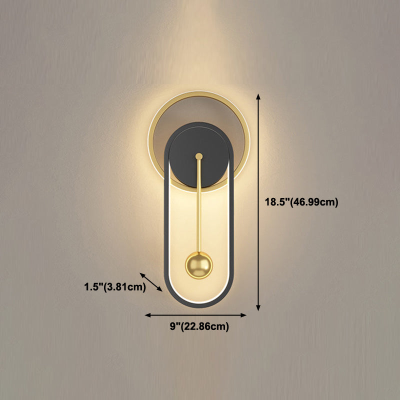 Luci di applique rotonde in metallo Modern Style 2 Apparecchi per illuminazione a parete
