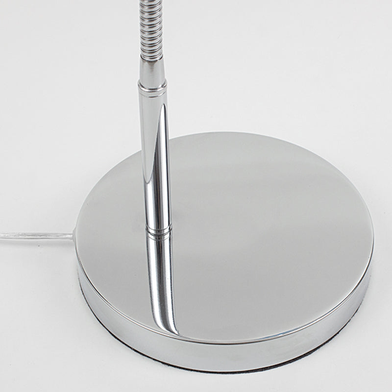 Linear Night Table Lamp Modern Style Metal Single Light Table Light in Silver