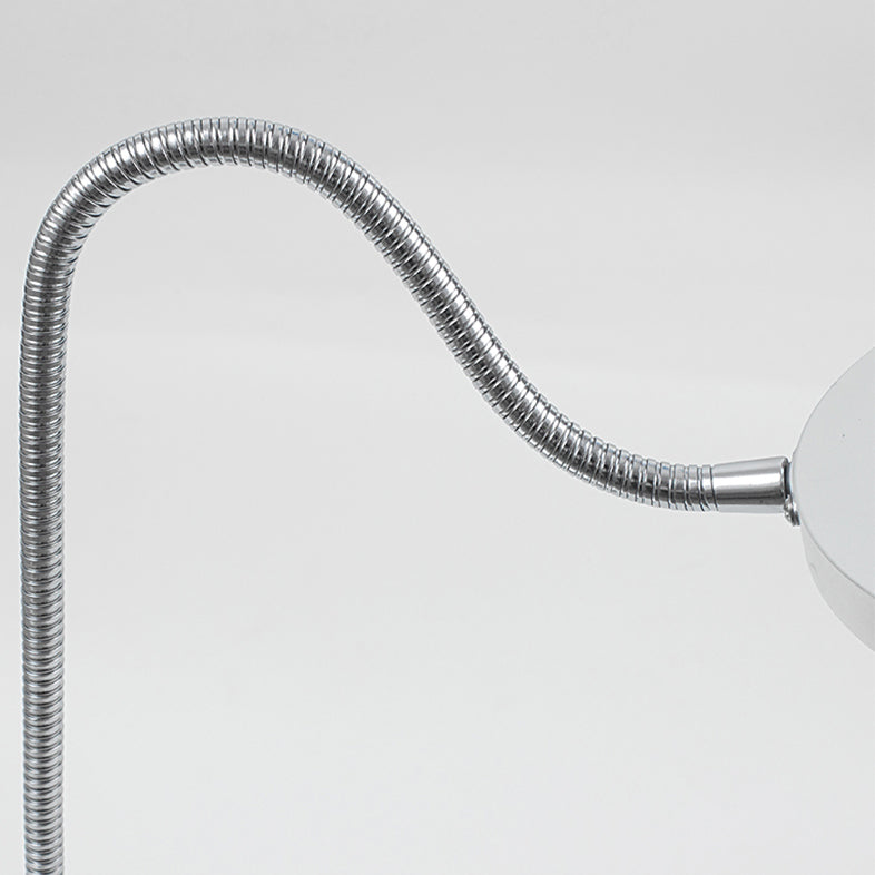 Linear Night Table Lamp Modern Style Metal Single Light Table Light in Silver