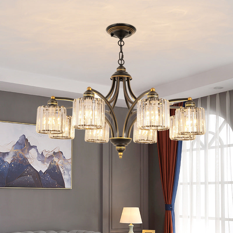 Modern Style Hanging Light Fixture Crystal Pendant Lamp for Bedroom