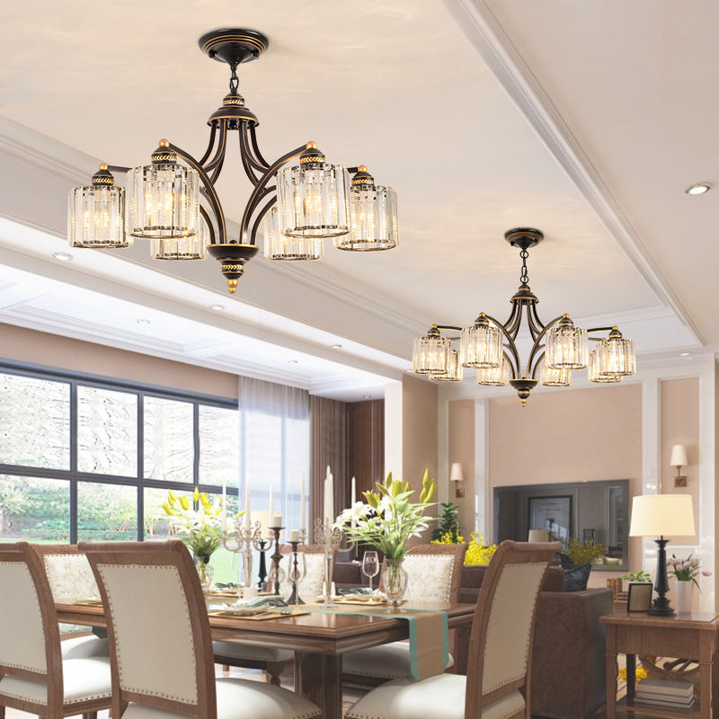 Modern Style Hanging Light Fixture Crystal Pendant Lamp for Bedroom