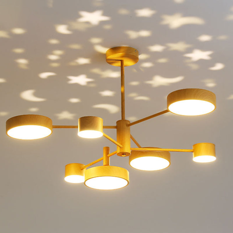 Multi Lights Round Pendant Chandelier Modern Style Metal Hanging Lamps