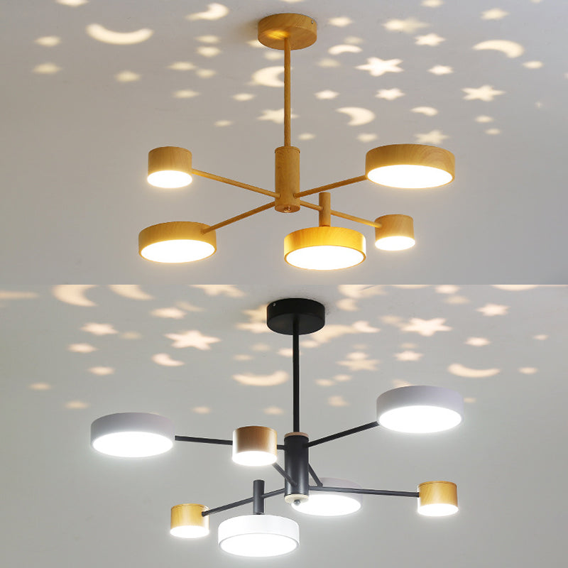 Multi Lights Round Pendant Chandelier Modern Style Metal Hanging Lamps