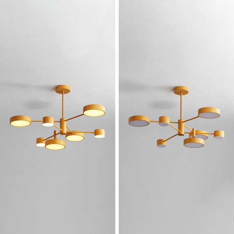 Multi Lights Round Pendant Chandelier Modern Style Metal Hanging Lamps