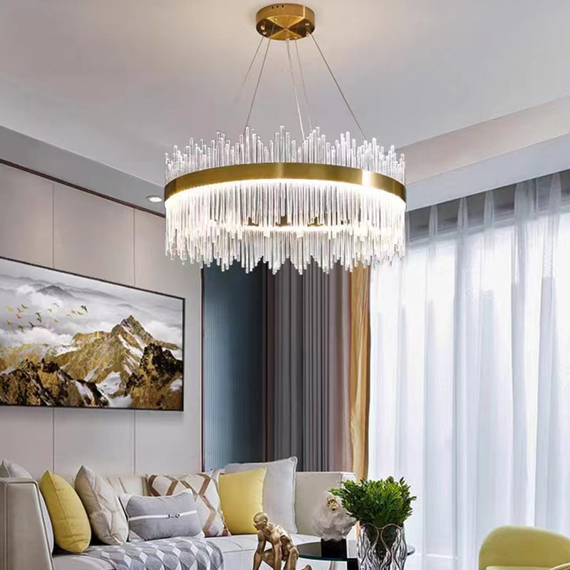 Crystal Hanging Lamp Fixture Modern Style Pendant Lamp for Living Room