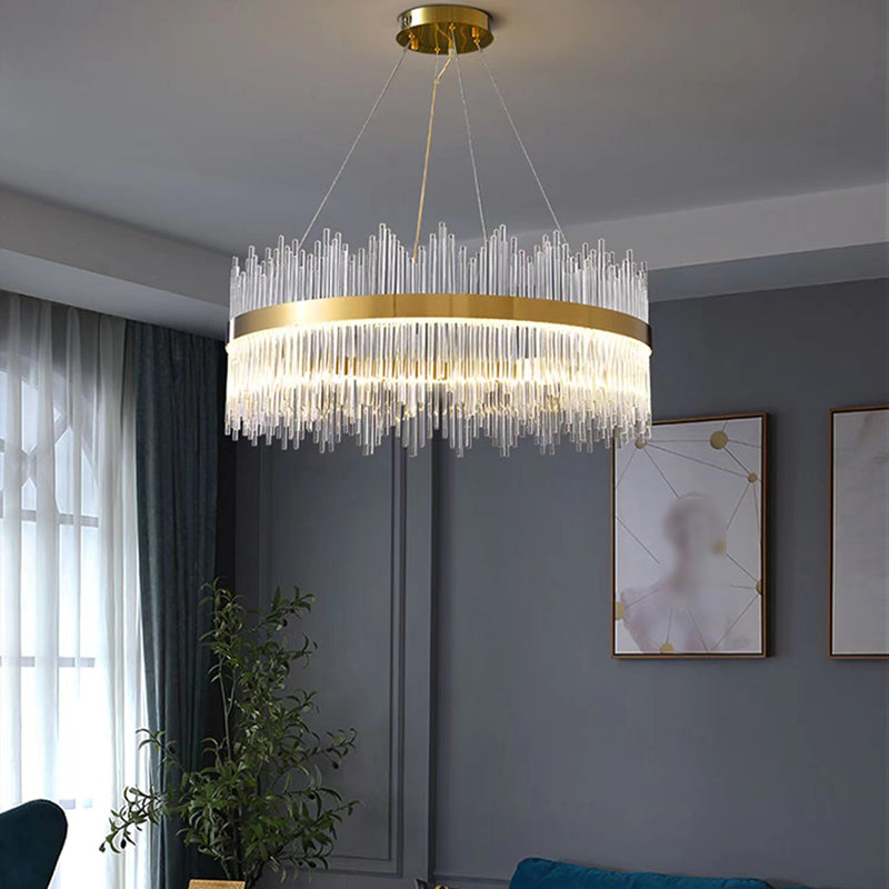 Crystal Hanging Lamp Fixture Modern Style Pendant Lamp for Living Room