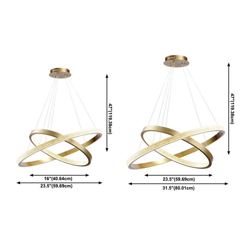 Multi Lights Circle Pendant Chandelier Modern Style Metal Hanging Lamps