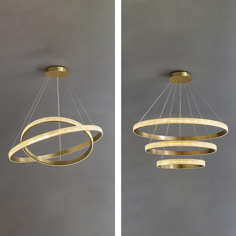 Multi Lights Circle Pendant Chandelier Modern Style Metal Hanging Lamps