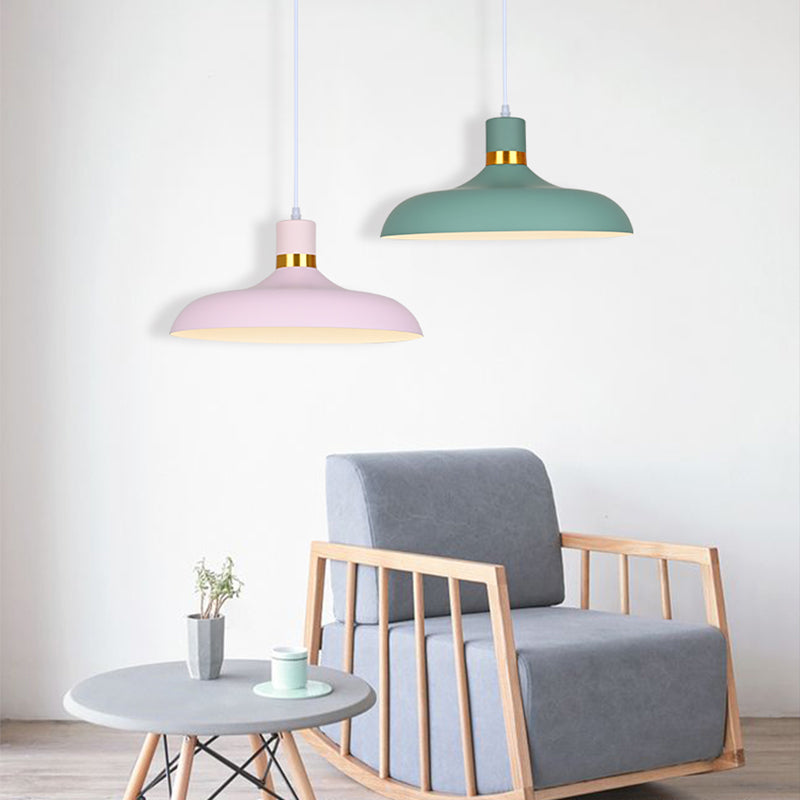 Plafond suspendu moderne en aluminium 1-Light Down Light pour salle à manger