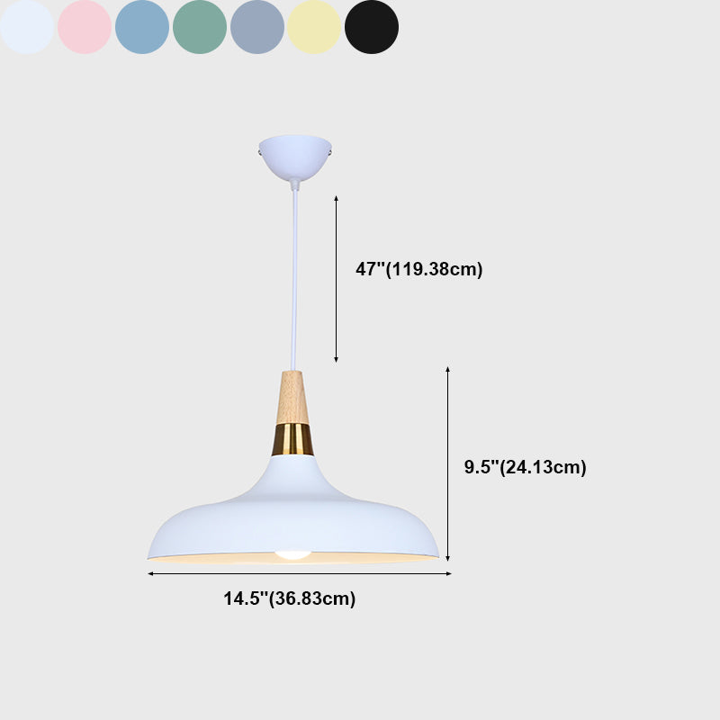 Plafond suspendu moderne en aluminium 1-Light Down Light pour salle à manger