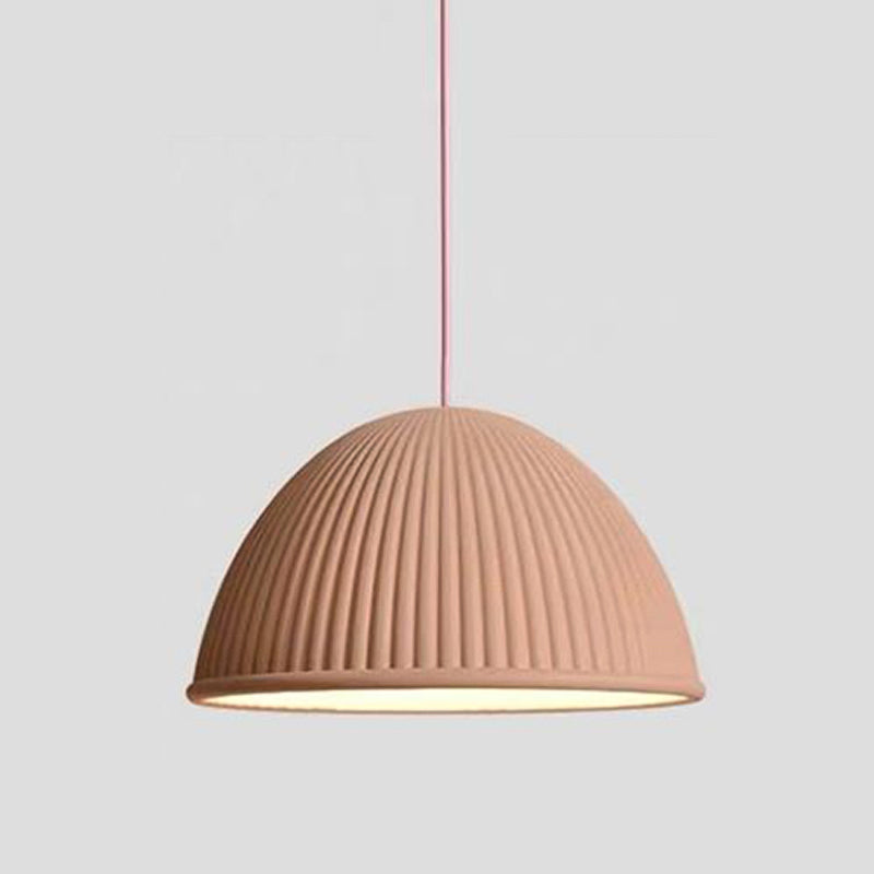 Bowl Shape Hanging Lighting Modern Macaron Style Resin 1 Light Hanging Lamping pour chambre à coucher