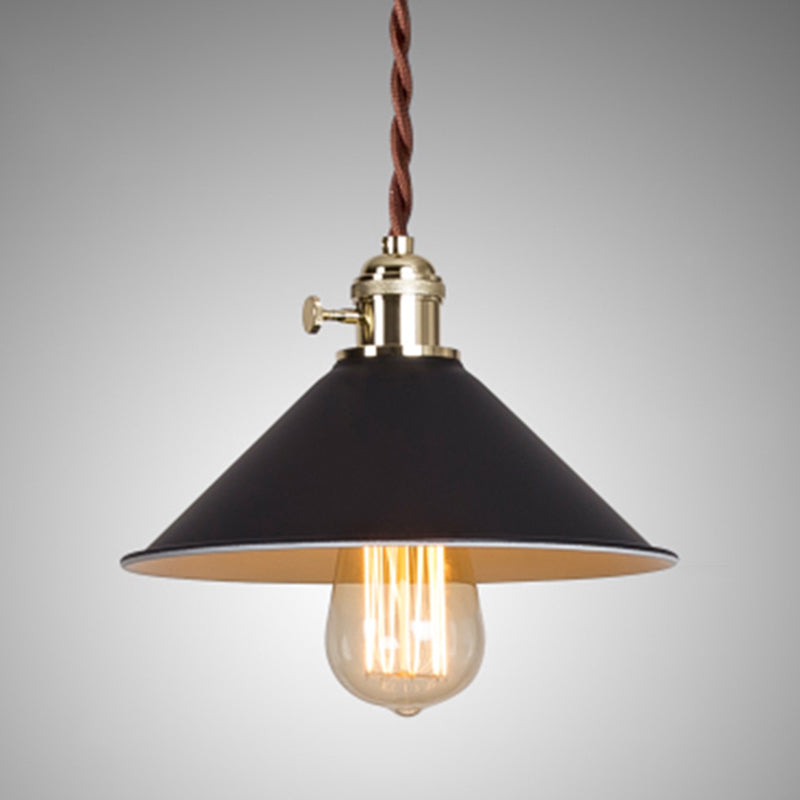 Cône Cone Hanging Lighting Modern Style Metal 1-Light suspendu lampe pour chambre à coucher