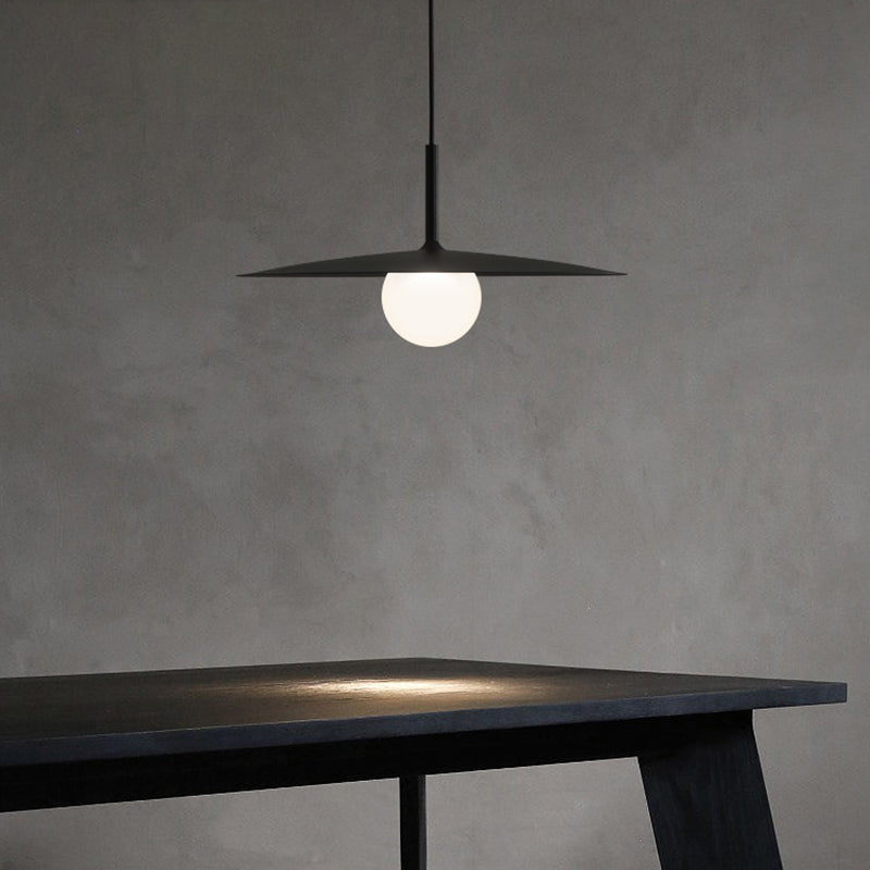 1-Light White Glass Pendant Lighting Fixtures Modern Ceiling Pendant for Bar