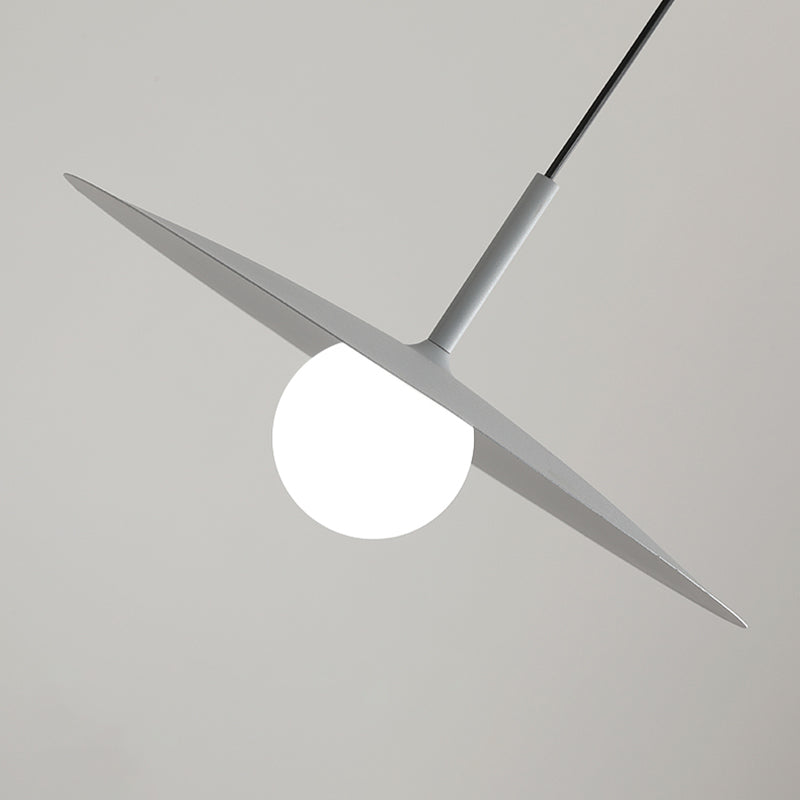 1-Light White Glass Pendant Lighting Fixtures Modern Ceiling Pendant for Bar