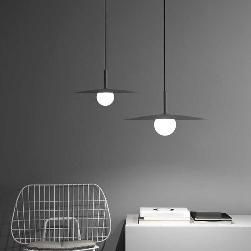 1-Light White Glass Pendant Lighting Fixtures Modern Ceiling Pendant for Bar