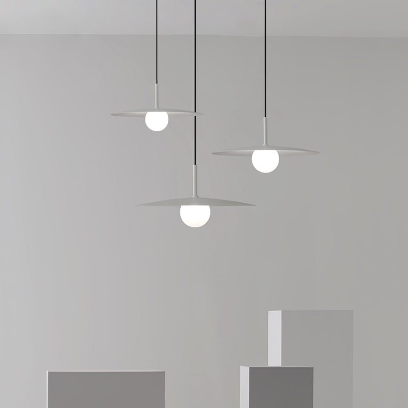 1-Light White Glass Pendant Lighting Fixtures Modern Ceiling Pendant for Bar