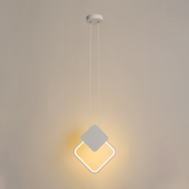 Minimalisme pendentif léger acrylique à 1 lumière LED vers le bas pour chambre à coucher