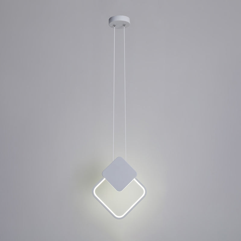 Minimalisme pendentif léger acrylique à 1 lumière LED vers le bas pour chambre à coucher