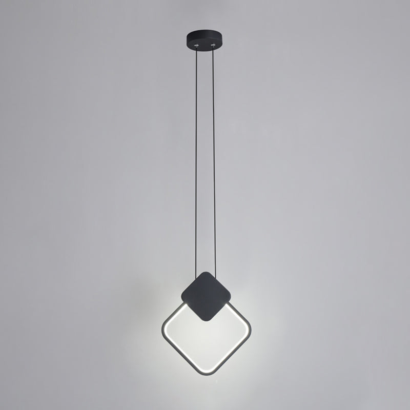 Minimalisme pendentif léger acrylique à 1 lumière LED vers le bas pour chambre à coucher