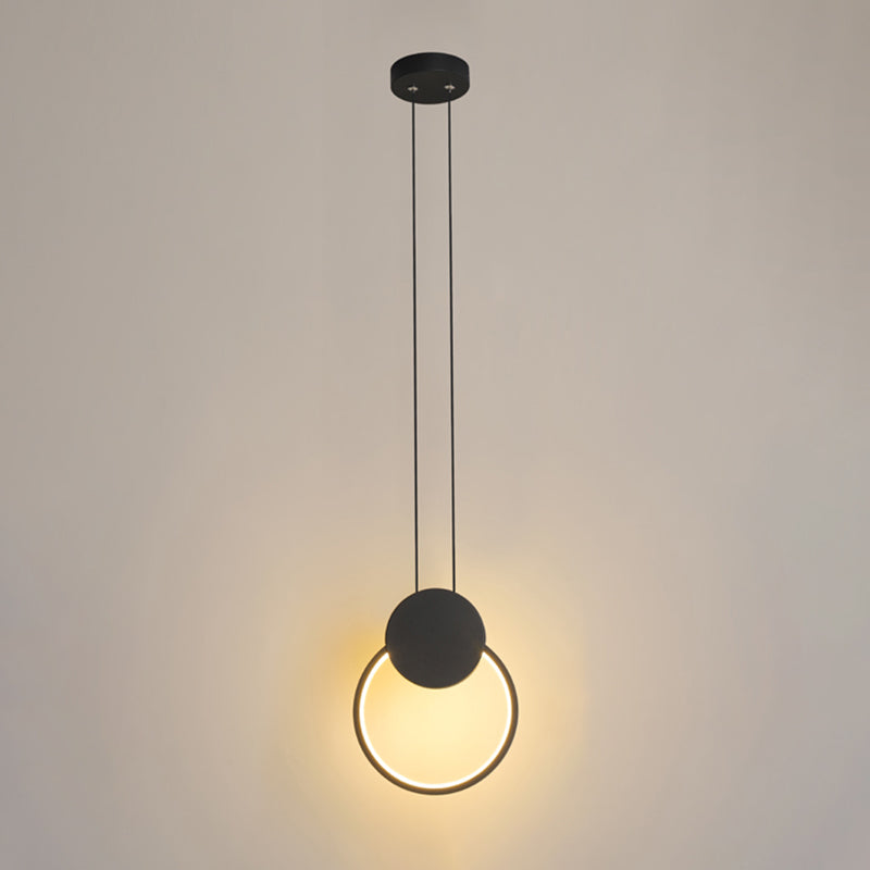 Minimalisme pendentif léger acrylique à 1 lumière LED vers le bas pour chambre à coucher