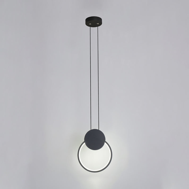 Minimalisme pendentif léger acrylique à 1 lumière LED vers le bas pour chambre à coucher