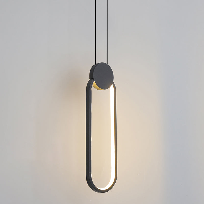 Minimalisme pendentif léger acrylique à 1 lumière LED vers le bas pour chambre à coucher