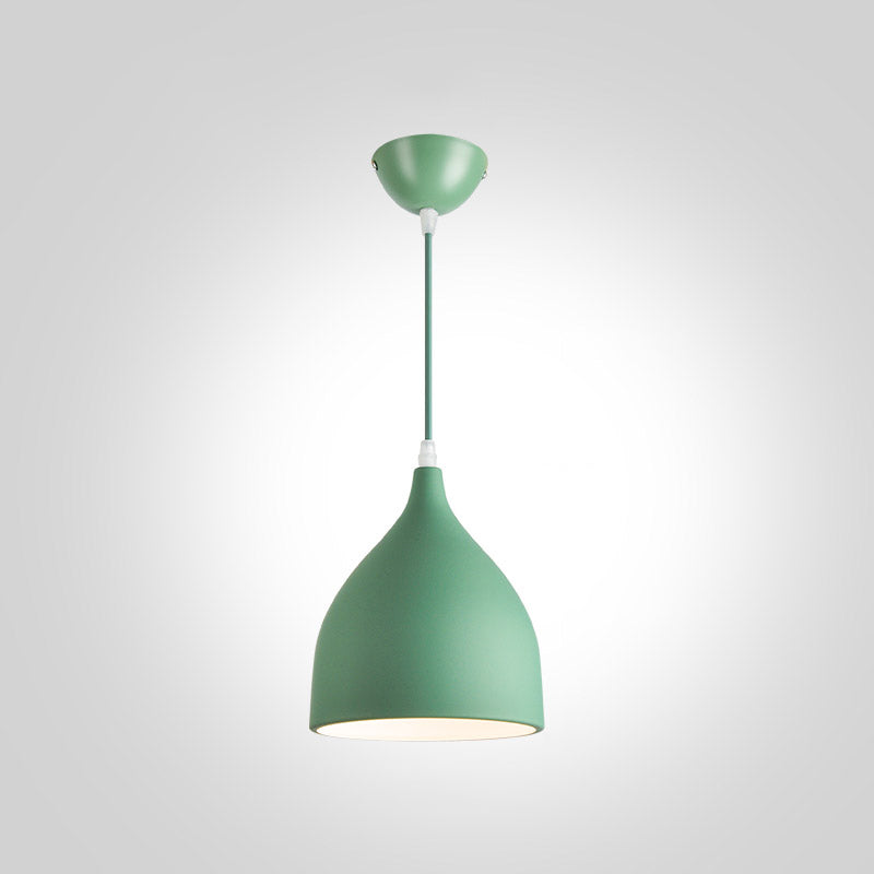 Forme de bol en métal Lumières suspendues modernes Macaron Style 1-Light Pendant Light pour bar