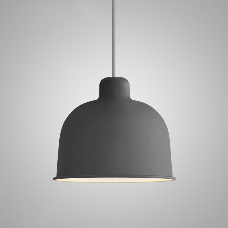 1 Light Bowl Hanging Pendant Modern Macaron Style Metal Hanging Lighting for Dining Room