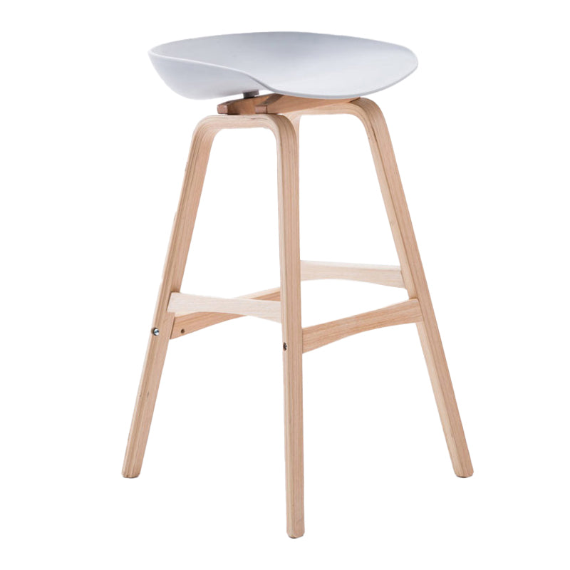 Scandinavia Style Bar-stool Wooden Legs PP Seat for Restaurant Bar