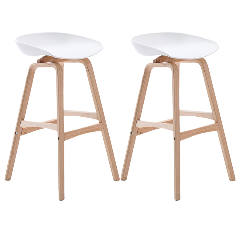 Scandinavia Style Bar-stool Wooden Legs PP Seat for Restaurant Bar