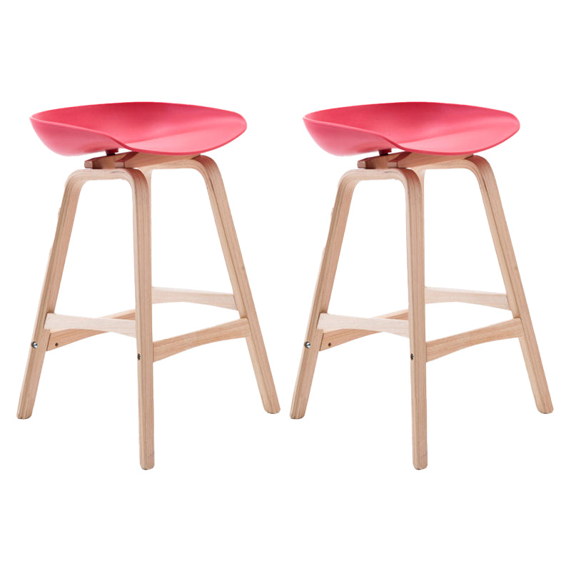 Scandinavia Style Bar-stool Wooden Legs PP Seat for Restaurant Bar