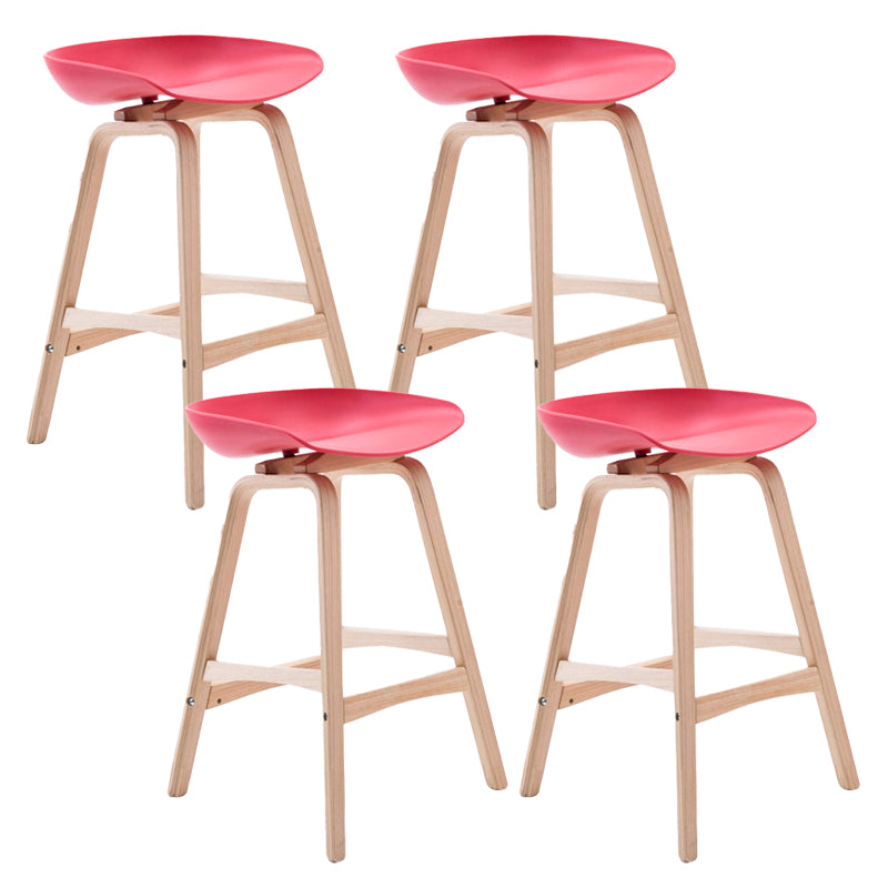 Scandinavia Style Bar-stool Wooden Legs PP Seat for Restaurant Bar
