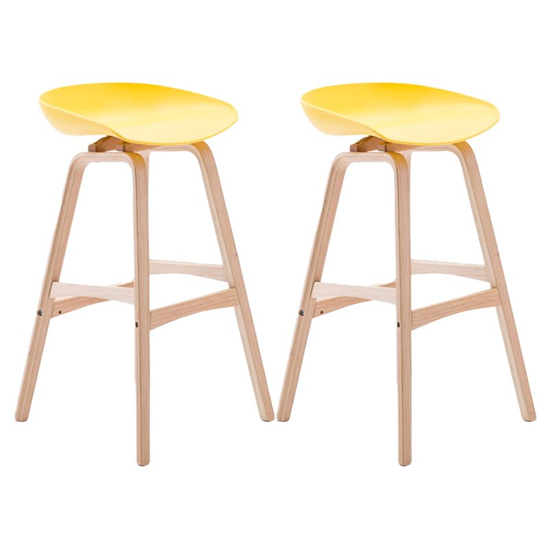 Scandinavia Style Bar-stool Wooden Legs PP Seat for Restaurant Bar