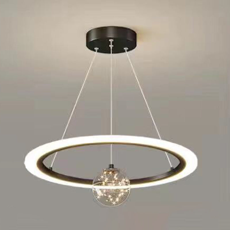 Lampadario a pendente anello multi -luci lampadario in stile moderno in metallo moderno