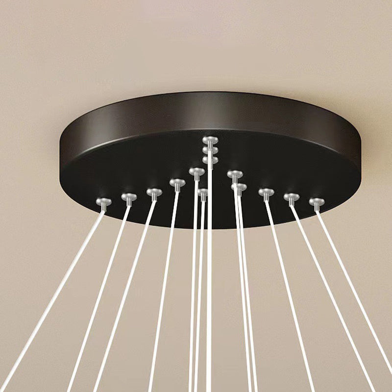 Lampadario a pendente anello multi -luci lampadario in stile moderno in metallo moderno