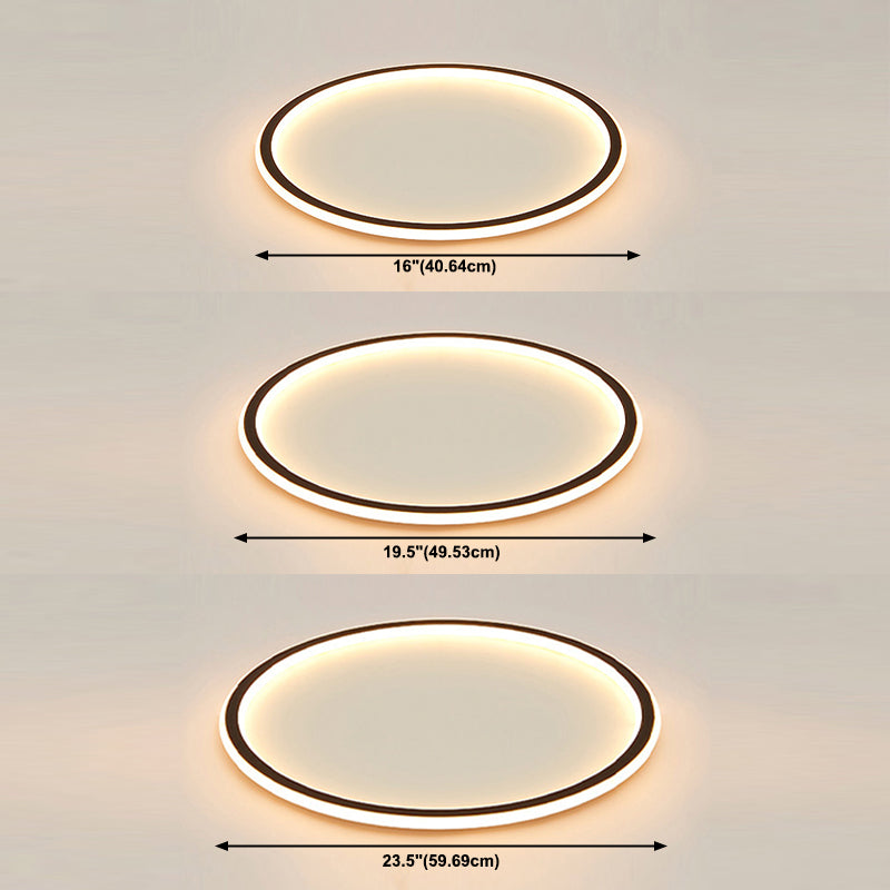 Circle Metal Ceiling Light Fixture Minimalist Style LED Flush Mount Ceiling Light